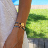 MAYA - pulsera personalizable medalla dorada 15mm